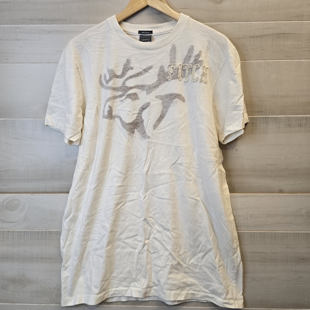 {XXL} Abercrombie & Fitch Cream Graphic Tee